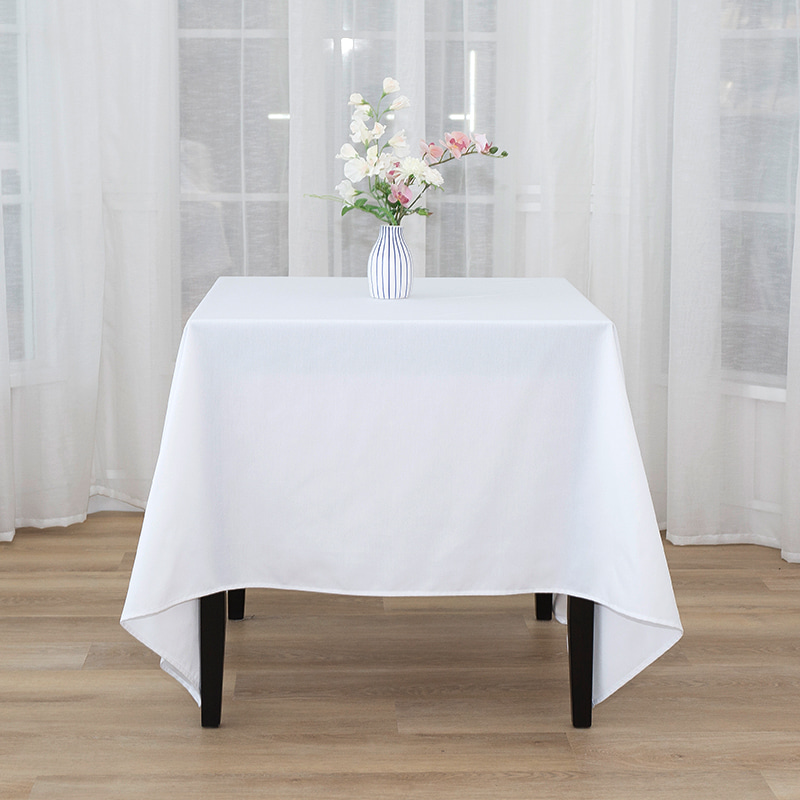 Square 217GSM Polyester Solid Color Wedding Tablecloth