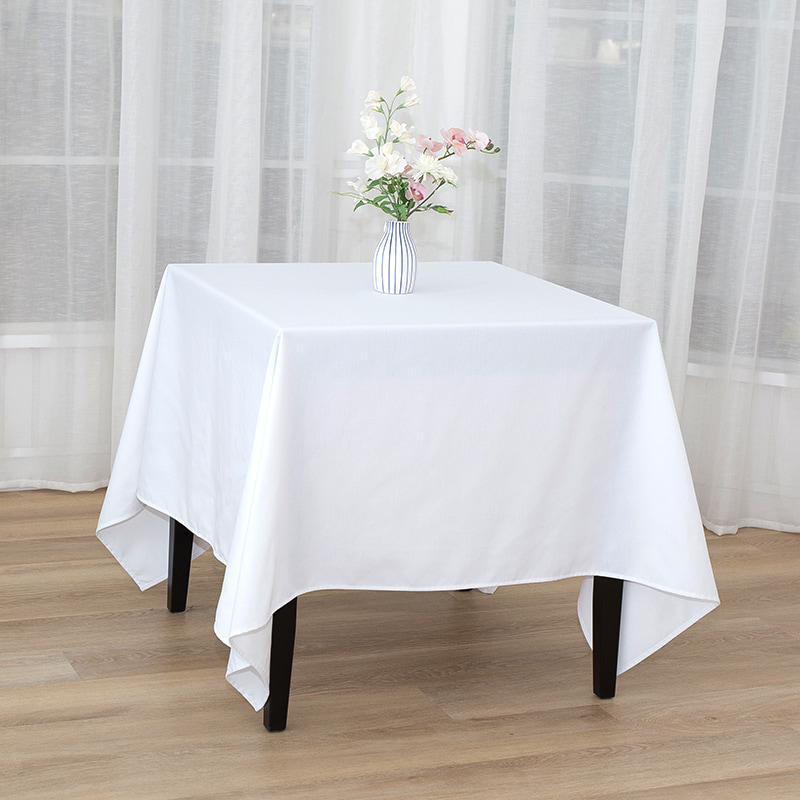 Square 217GSM Polyester Solid Color Wedding Tablecloth