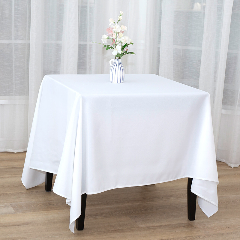 Square Spun Polyester Solid Color Wedding Tablecloths