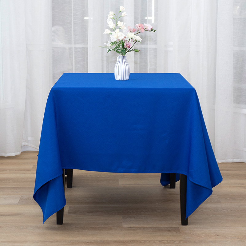 Square Spun Polyester Solid Color Wedding Tablecloths