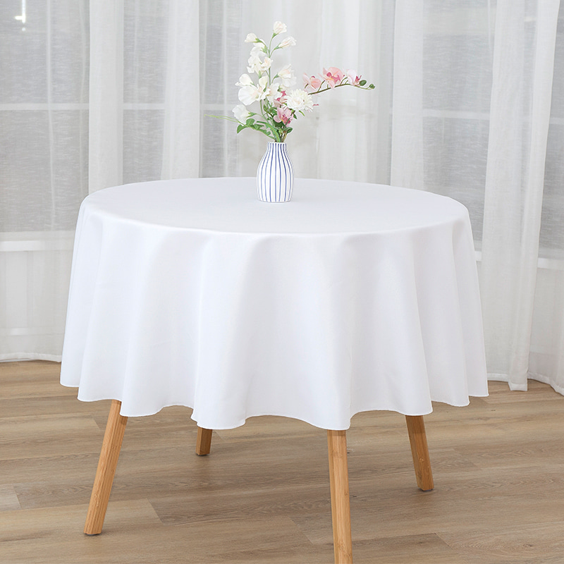 Rounder Spun Polyester Solid Color Wedding Tablecloths