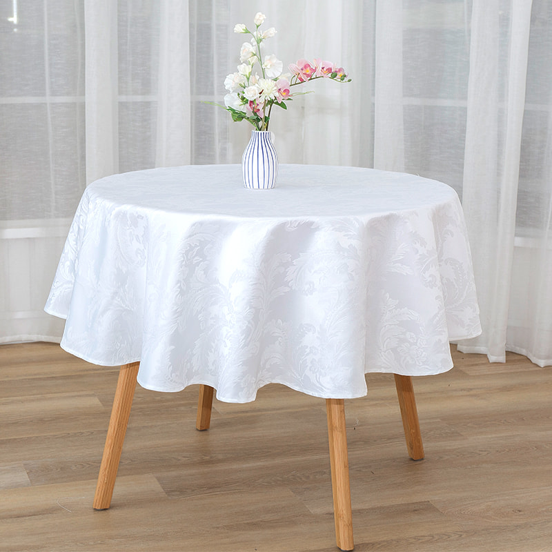 Chiếc khăn trải bàn hình tròn màu xám hình học R160cm