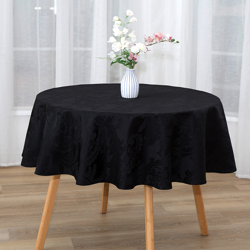 Chiếc khăn trải bàn hình tròn màu xám hình học R160cm