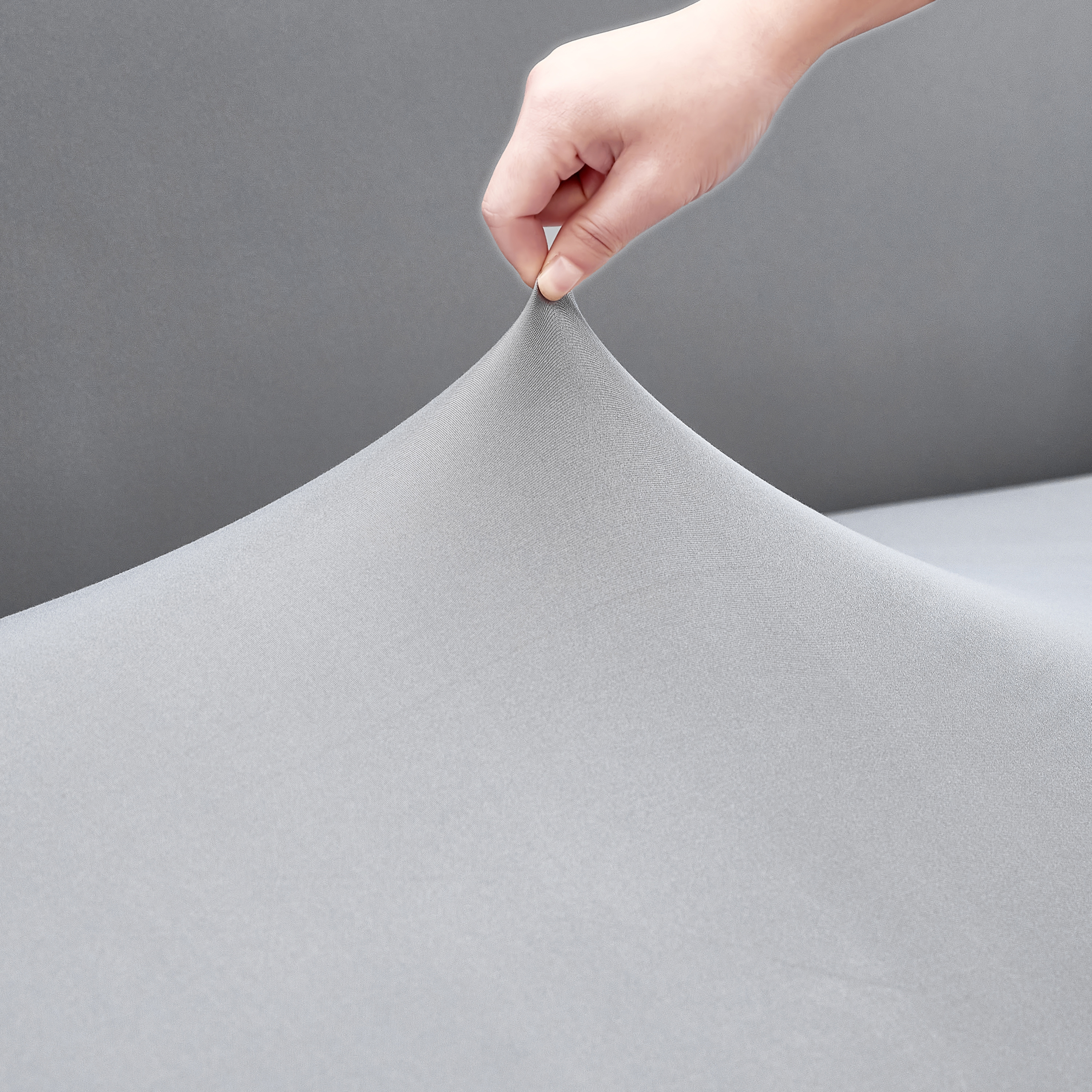 Vỏ sofa đàn hồi màu xám polyester microfiber