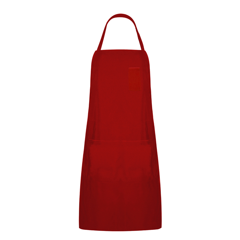 Tạp dề màu đỏ polyester bib với ba túi